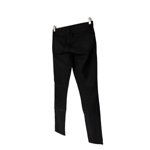 Eileen Fisher Black Waxed Faux Leather Denim Jeans Pants Size 4 Minimalist - Picture 5 of 13